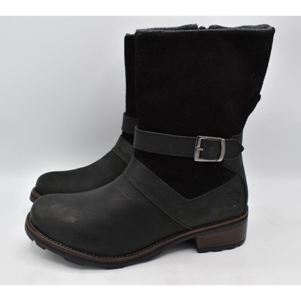 Kamik Womens Size 7 Isabella Black Suede Leather Waterproof Lined Snow‎ Boots